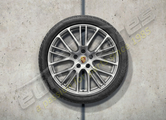 nouveau porsche 21 ensemble de roues et pneus d'hiver au design exclusif sport - peint en argent platine numéro de pièce 971044630p