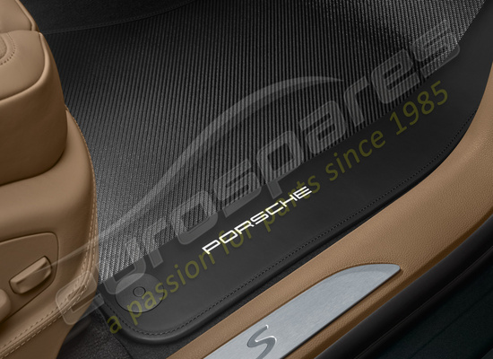 nouveau porsche tapis de sol en carbone avec bordure en cuir numéro de pièce 95b04480244
