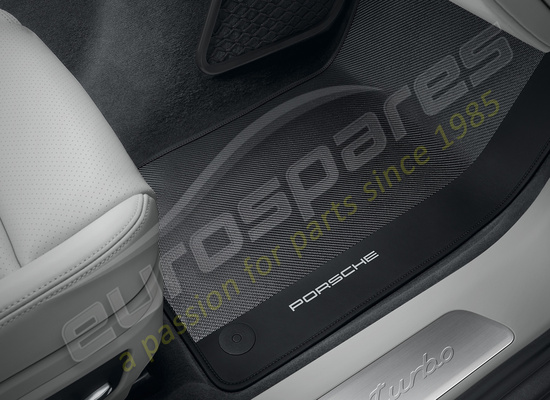 nouveau porsche tapis de sol en carbone avec bordure en cuir (noir) numéro de pièce 971044820