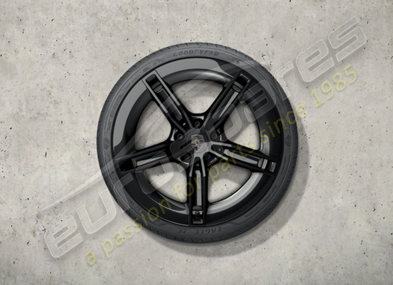 nouveau porsche 21-inch ensemble de roues et pneus d'été mission e design - peints en noir (haute brillance) numéro de pièce 9j1073663kb