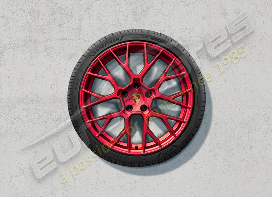 nouveau porsche 20/21-inch ensemble de roues et pneus d'hiver rs spyder design, peints en rouge pyro, numéro de pièce 992044631f
