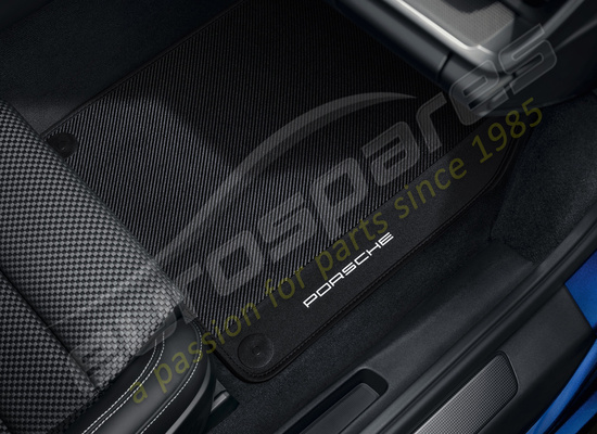 nouveau porsche tapis de sol en carbone avec bordure en cuir numéro de pièce 992044812