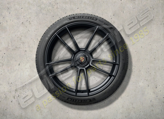 nouveau porsche 20-/21-inch ensemble de roues et pneus d'hiver turbo s peints en noir (finition satinée), numéro de pièce 992044602ba