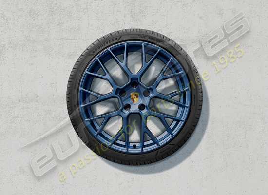 nouveau porsche 20/21-inch ensemble de roues et pneus d'hiver rs spyder design, peints en bleu indigo, numéro de pièce 992044631g