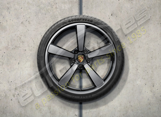 nouveau porsche 20-/21-inch ensemble de roues et pneus d'été carrera exclusive design, peints en noir (haute brillance), numéro de pièce 992044661m