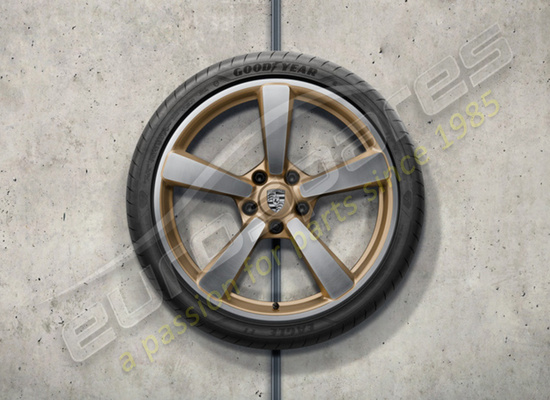 nouveau porsche 20-/21-inch ensemble de roues et pneus d'été carrera exclusive design, peints en aurum (finition satinée), numéro de pièce 992044661n