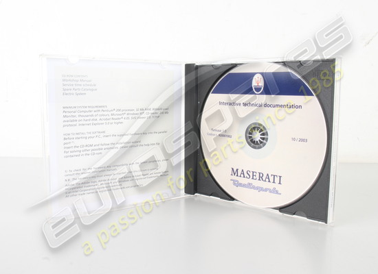 nouveau (autre) maserati cd workshop qtp. m139 (req.win95/98 ou xp) numéro de pièce 920001002