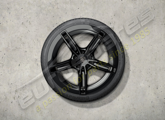 nouveau porsche 21-inch ensemble de roues et pneus d'hiver mission e design, peints en noir (haute brillance), numéro de pièce 9j1073603kb