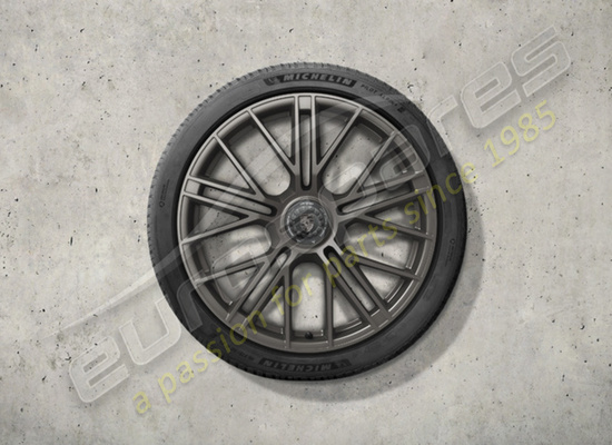 nouveau porsche 21 ensemble de roues et pneus d'hiver turbo s pouces, avec verrouillage centralisé - peints en turbonite numéro de pièce 976044600q
