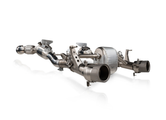 nouveau akrapovic ferrari f8 tributo / spider | evolution line (titane) numéro de pièce s-fe/t/1