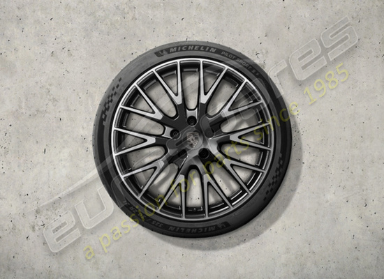 nouveau porsche 21-inch ensemble de roues et pneus d'été panamera exclusive design, peints en noir (haute brillance), numéro de pièce 976044660n