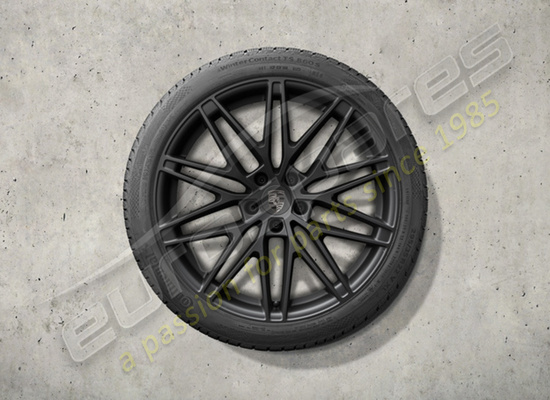 nouveau porsche 22 ensemble de roues et pneus d'hiver de conception rs spyder de pouces - peints en noir (satiné brillant) numéro de pièce 95c044600l