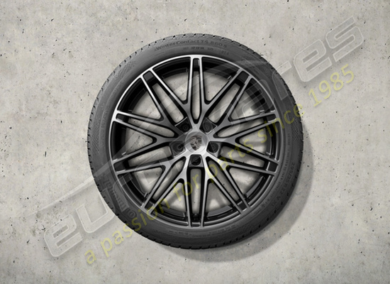nouveau porsche 22 ensemble de roues et pneus d'hiver de conception rs spyder de pouces - peints en noir (haute brillance) numéro de pièce 95c044600h