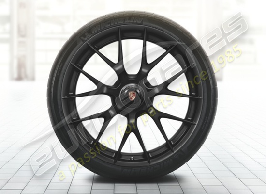nouveau porsche 20/ensemble de roues et pneus d'été en magnésium de 3 pouces - peints en noir (satiné brillant) numéro de pièce 91804460008