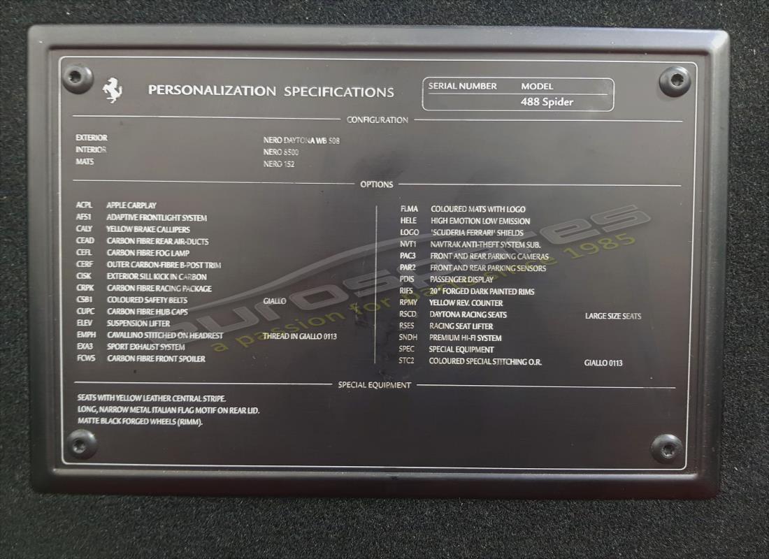 ferrari 488 spider (rhd) avec 2,916 miles, en préparation pour le démontage #18