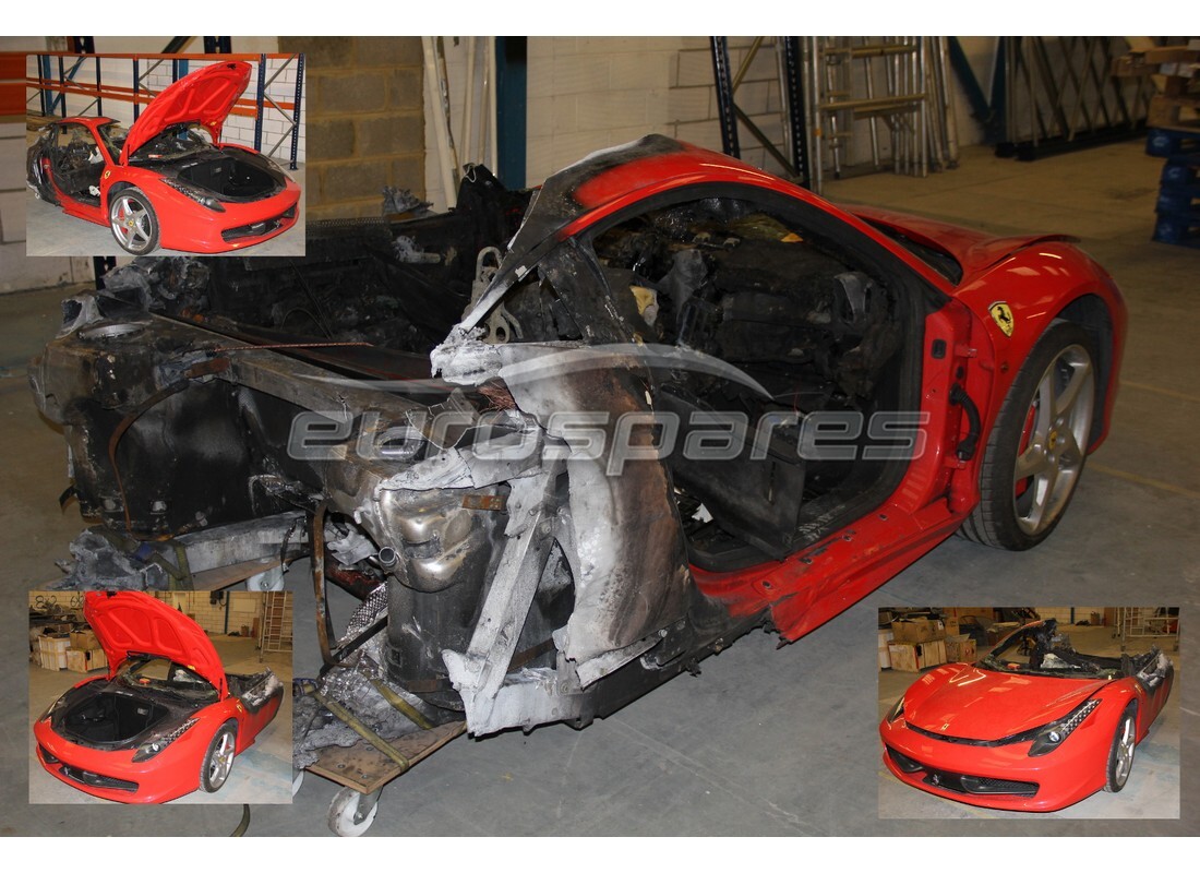 ferrari 458 italia (europe) en préparation pour démantèlement à eurospares