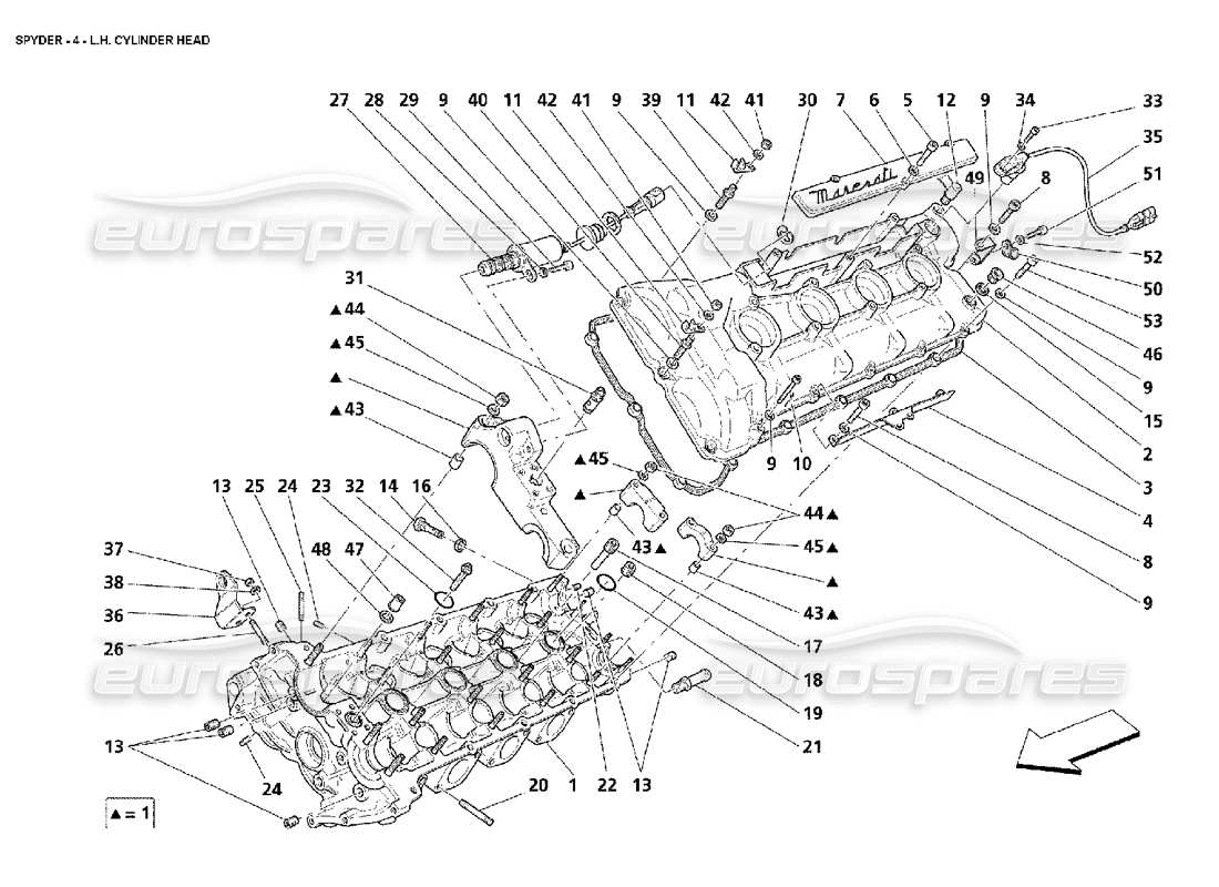 un schéma de pièces du catalogue de pièces maserati 4200 spyder (2002)