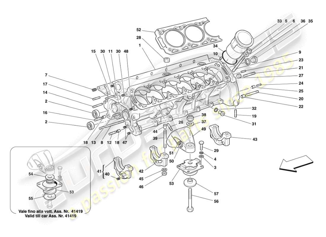 ferrari 456 m gt/m gta carter schéma des pièces