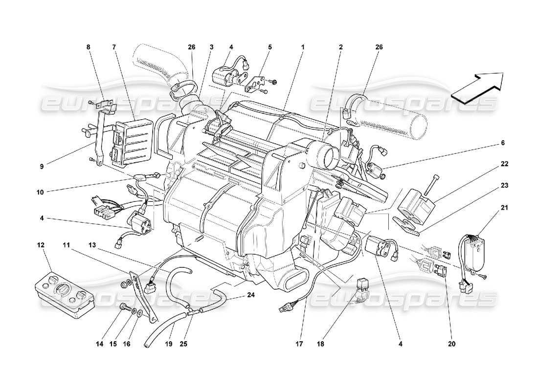 ferrari 550 maranello unité évaporateur et commandes schéma des pièces