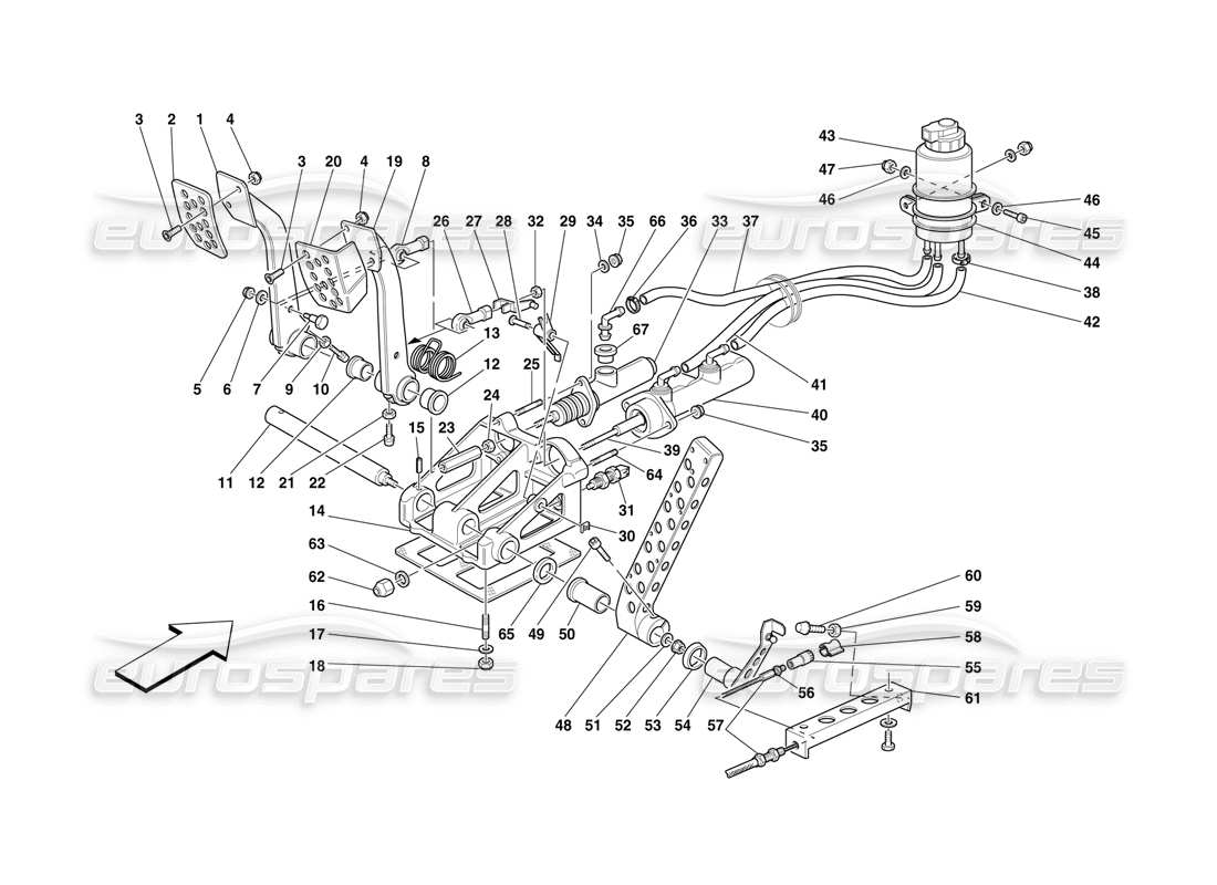 ferrari f50 ensemble de pédale schéma des pièces