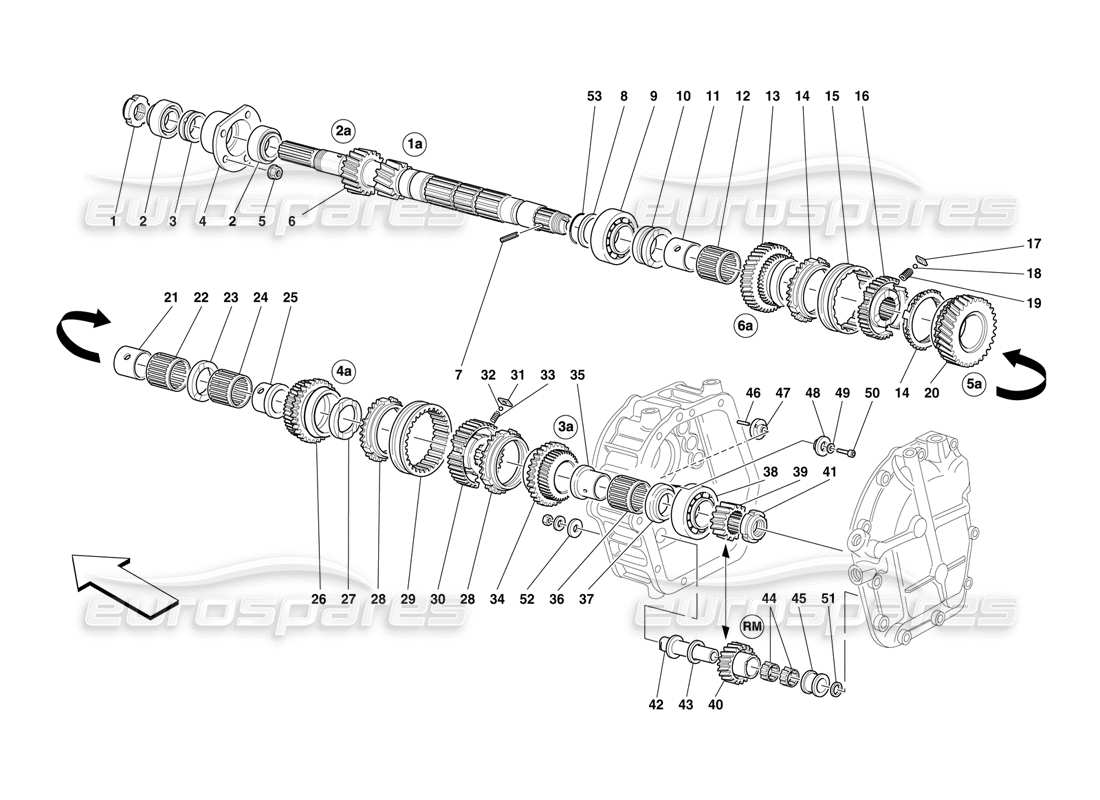 FERRARI F50 ARBRE PRINCIPAL DE BOITE DE VITESSES SCHÉMA DES PIÈCES ferrari f50 arbre principal de boite de vitesses schéma des pièces