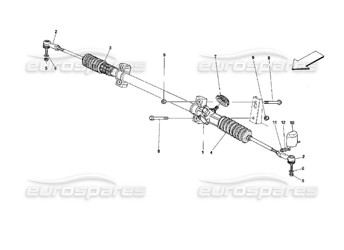ferrari 512 m boîte de direction et tringlerie schéma des pièces