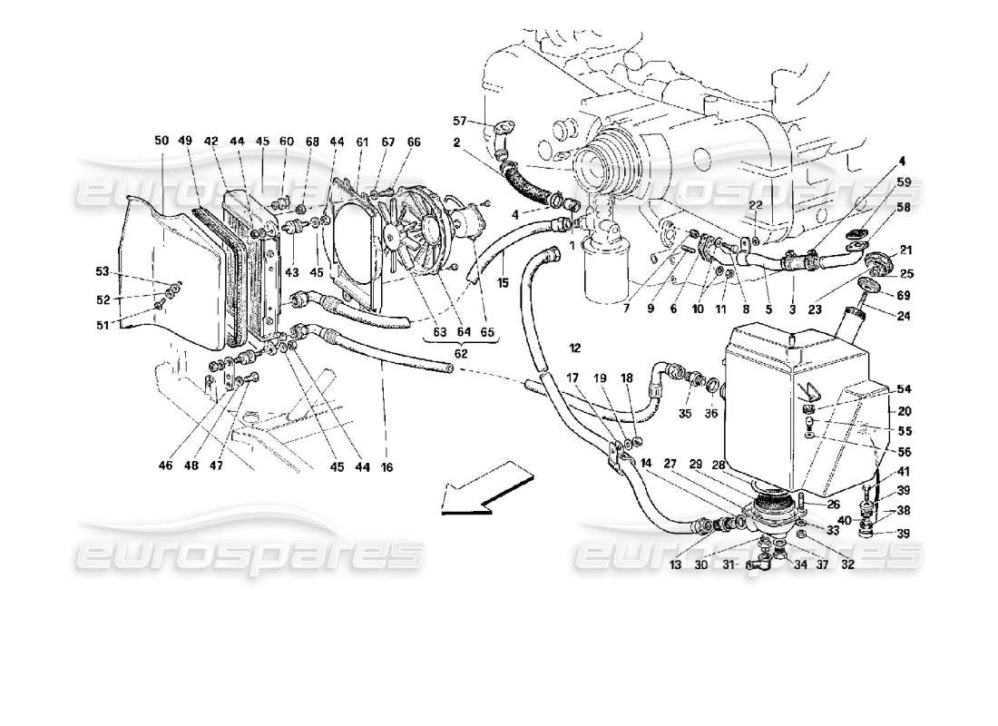 ferrari 512 m lubrification schéma des pièces