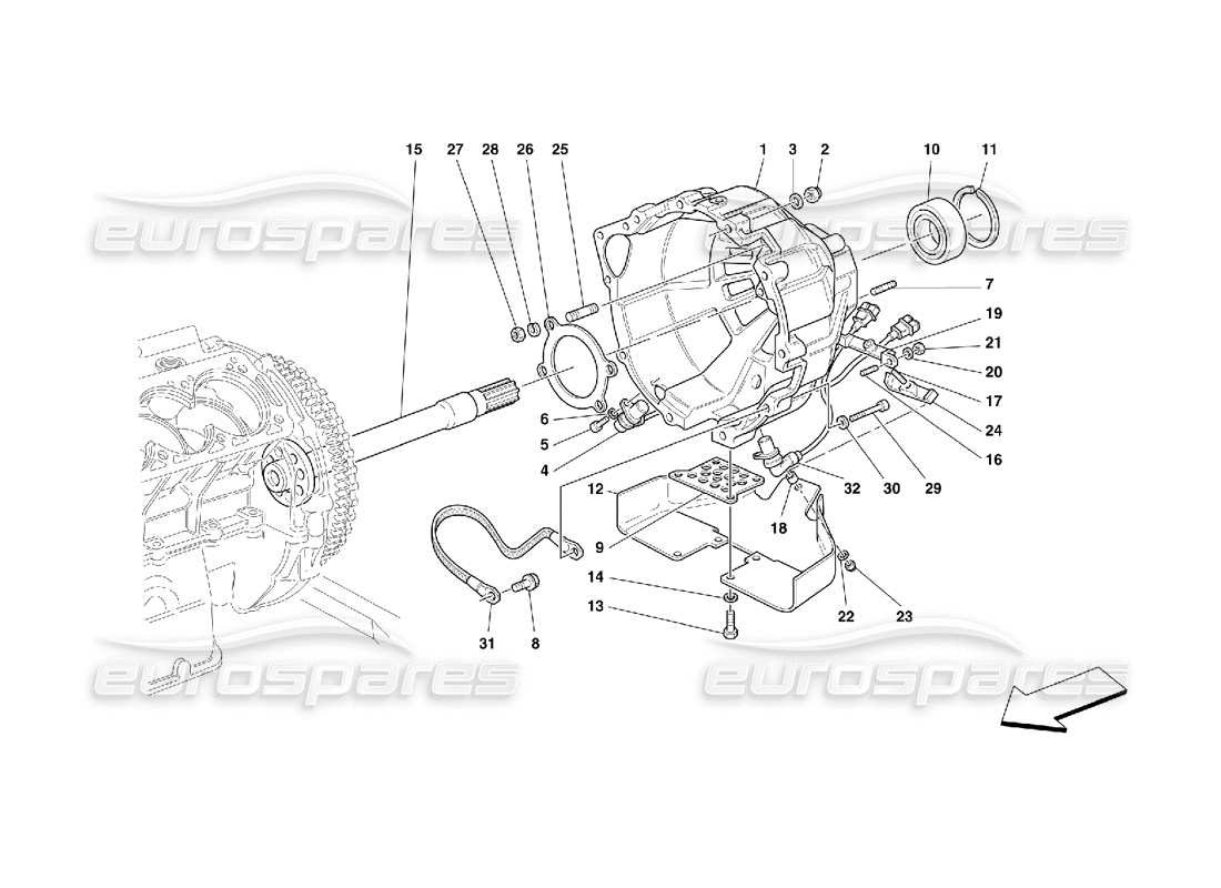ferrari 456 m gt/m gta carter d'embrayage - valable pour 456m diagramme de pièce gta