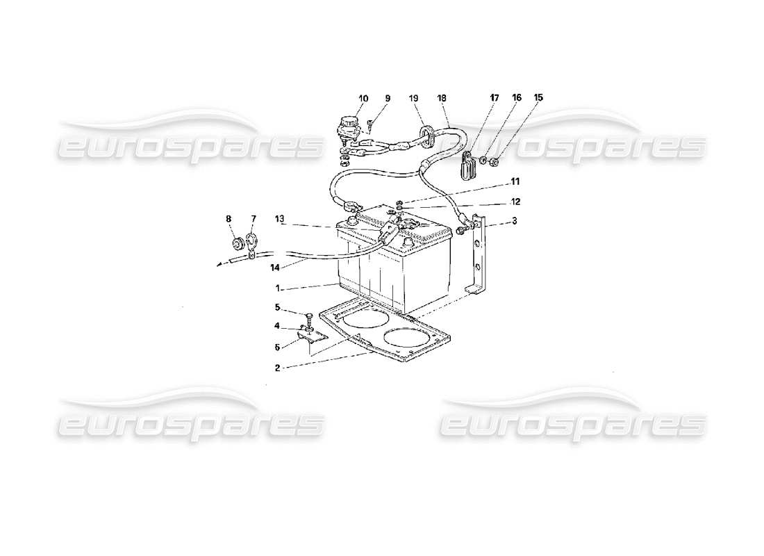 ferrari 512 m diagramme des pièces de la batterie