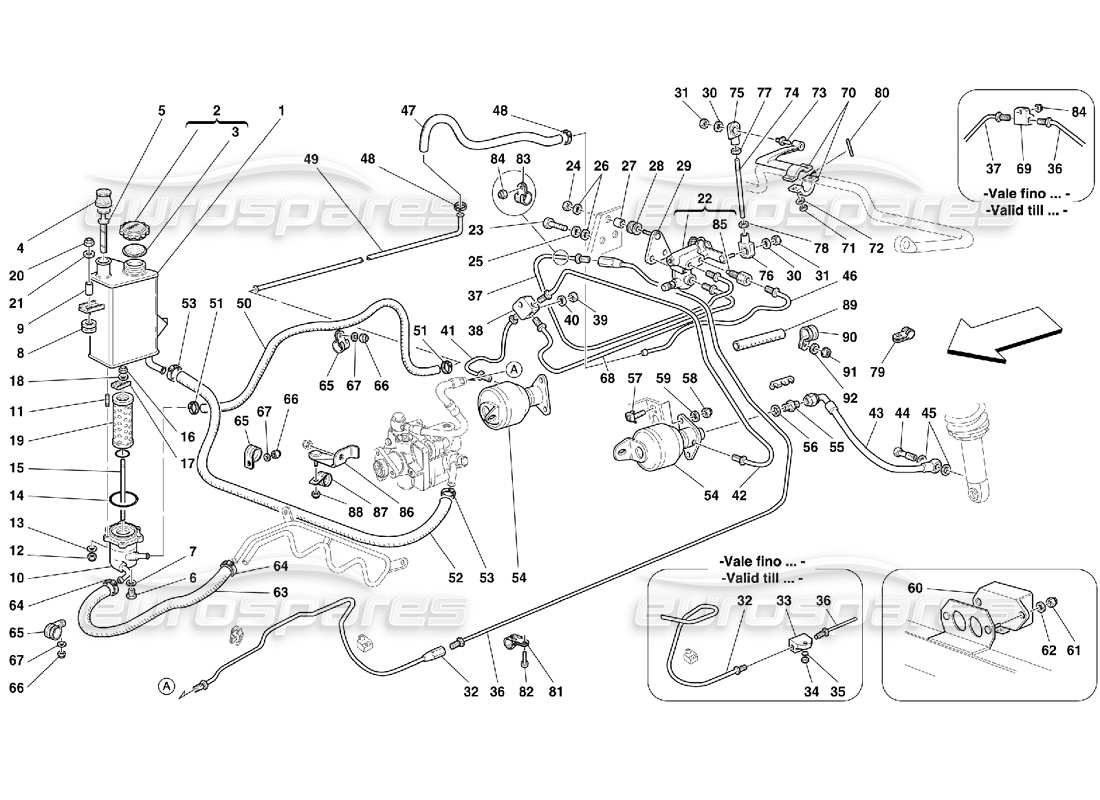 ferrari 456 m gt/m gta système de suspension à mise à niveau automatique - valable pour 456m diagramme de pièces gta