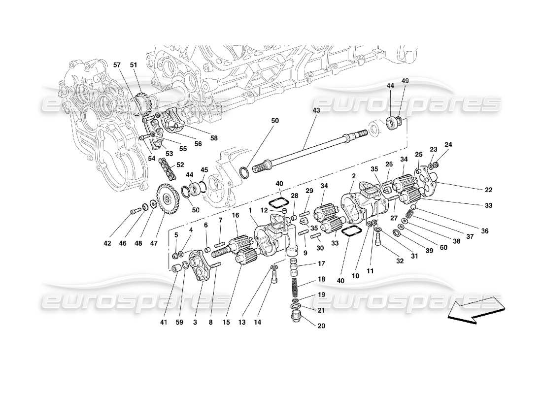 ferrari 456 m gt/m gta lubrification - pompe à huile schéma des pièces