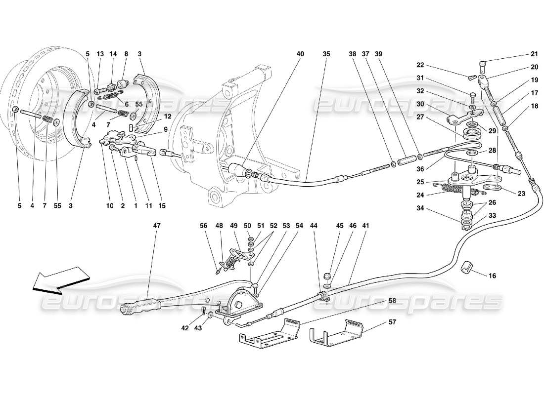 ferrari 456 m gt/m gta commande de frein à main – pas pour 456m diagramme de pièces gta
