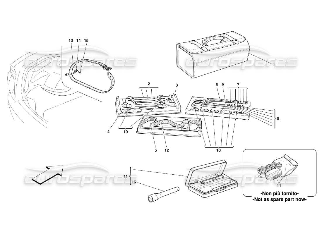 ferrari 456 m gt/m gta équipement et fixation schéma des pièces