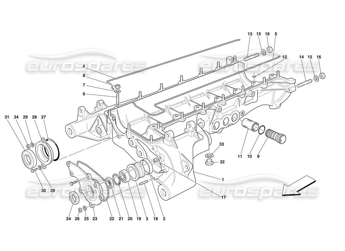 ferrari f50 carter d'huile et couvercle schéma des pièces