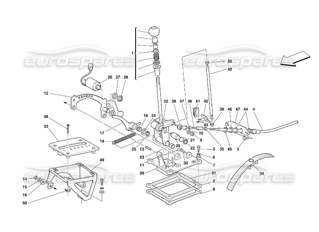 ferrari 456 m gt/m gta commandes extérieures de la boîte de vitesses - valable pour 456m diagramme de pièces gta