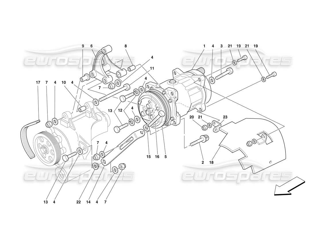 ferrari f50 compresseur de climatisation schéma des pièces