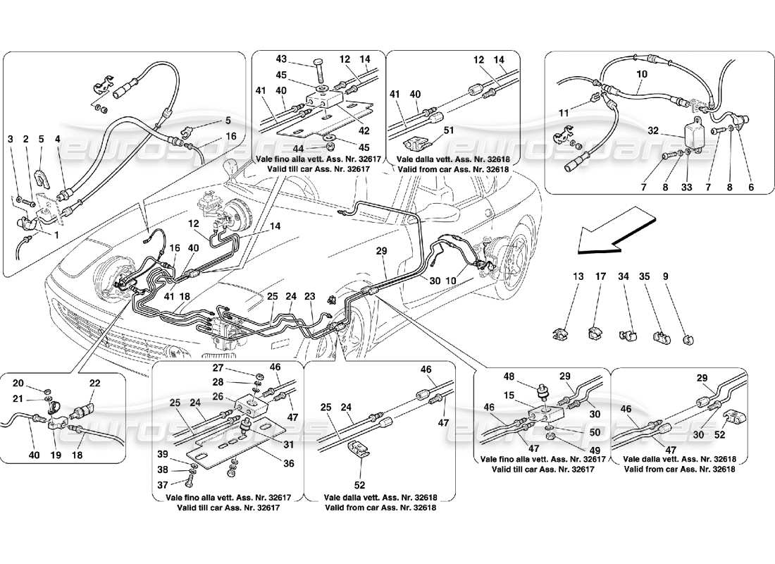 ferrari 456 m gt/m gta système de freinage – valable pour le diagramme de pièce gd.