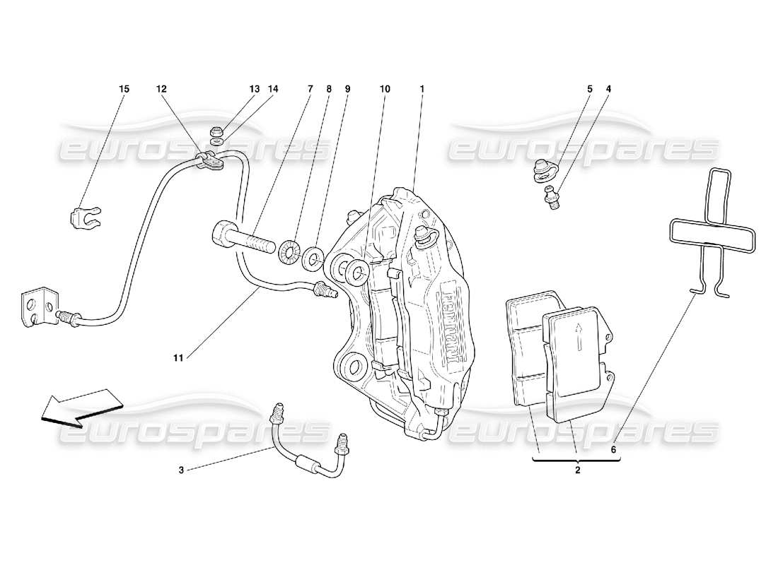 ferrari 456 m gt/m gta étrier pour frein arrière - schéma des pièces
