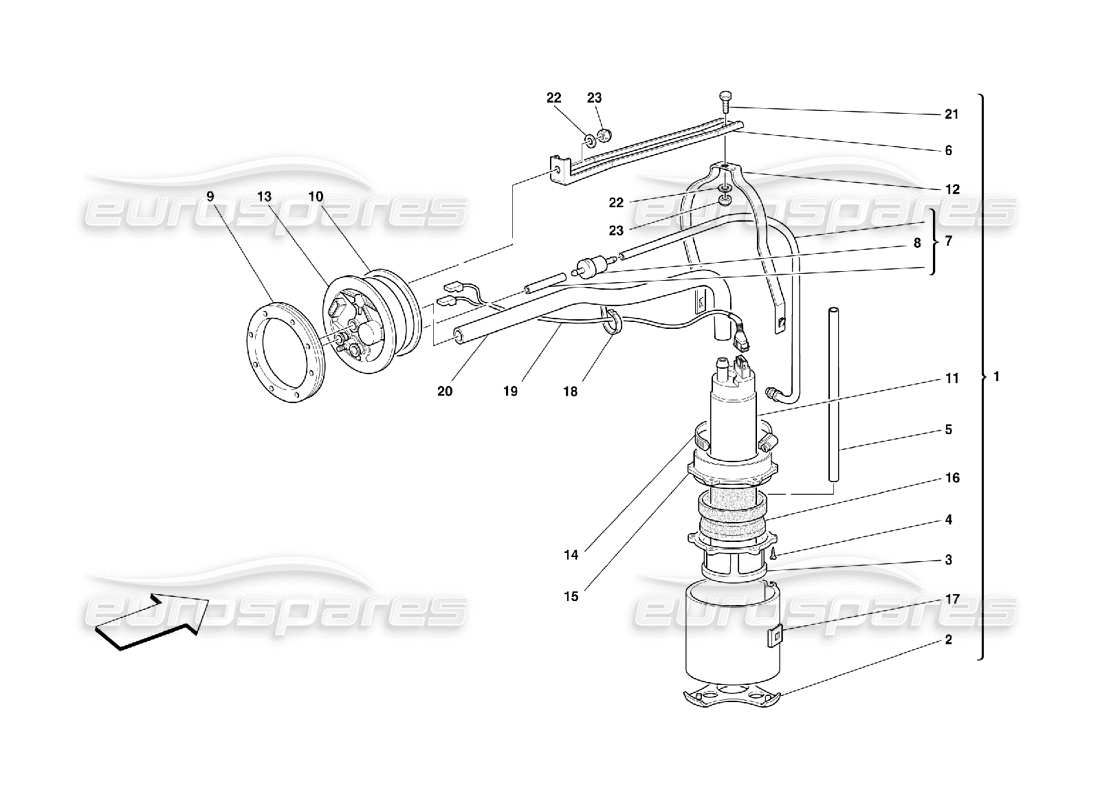 ferrari 456 m gt/m gta pompe à carburant schéma des pièces