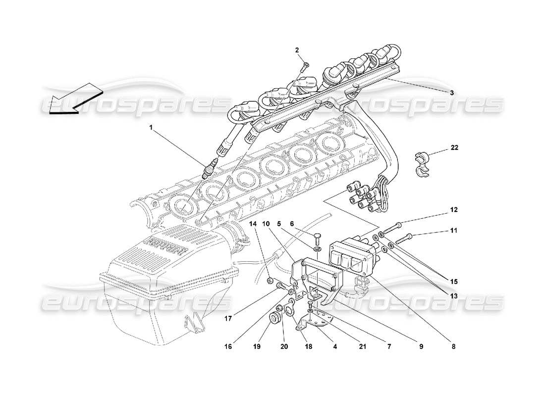 ferrari 550 maranello schéma des pièces du dispositif d'allumage