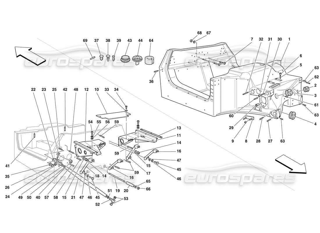 ferrari f50 cadre et structures schéma des pièces