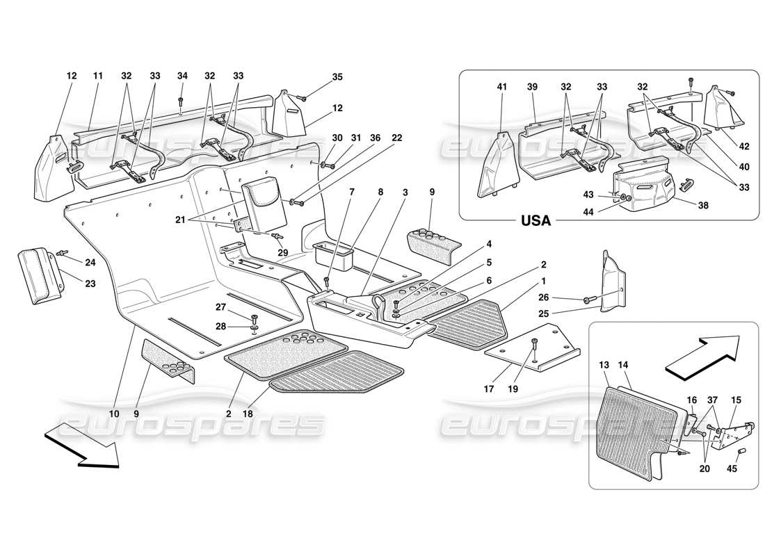 FERRARI F50 GARNITURES INTÉRIEURES SCHÉMA DES PIÈCES ferrari f50 garnitures intérieures schéma des pièces