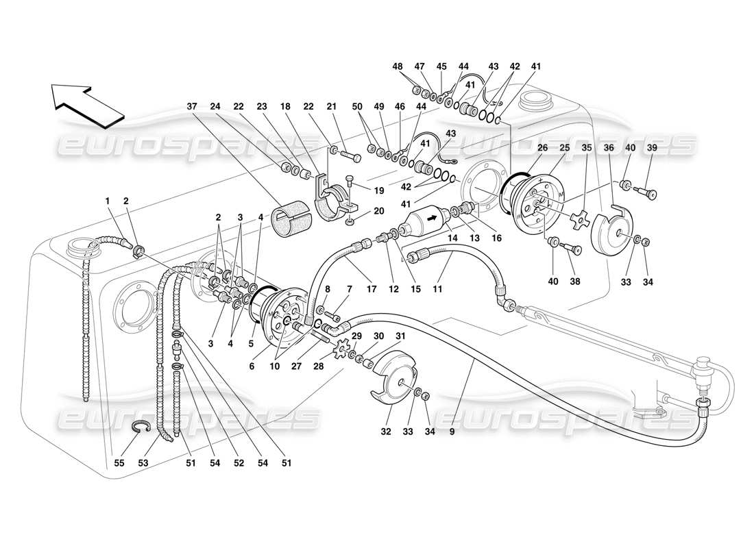 FERRARI F50 SYSTÈME D'INJECTION DE CARBURANT SCHÉMA DES PIÈCES ferrari f50 système d'injection de carburant schéma des pièces