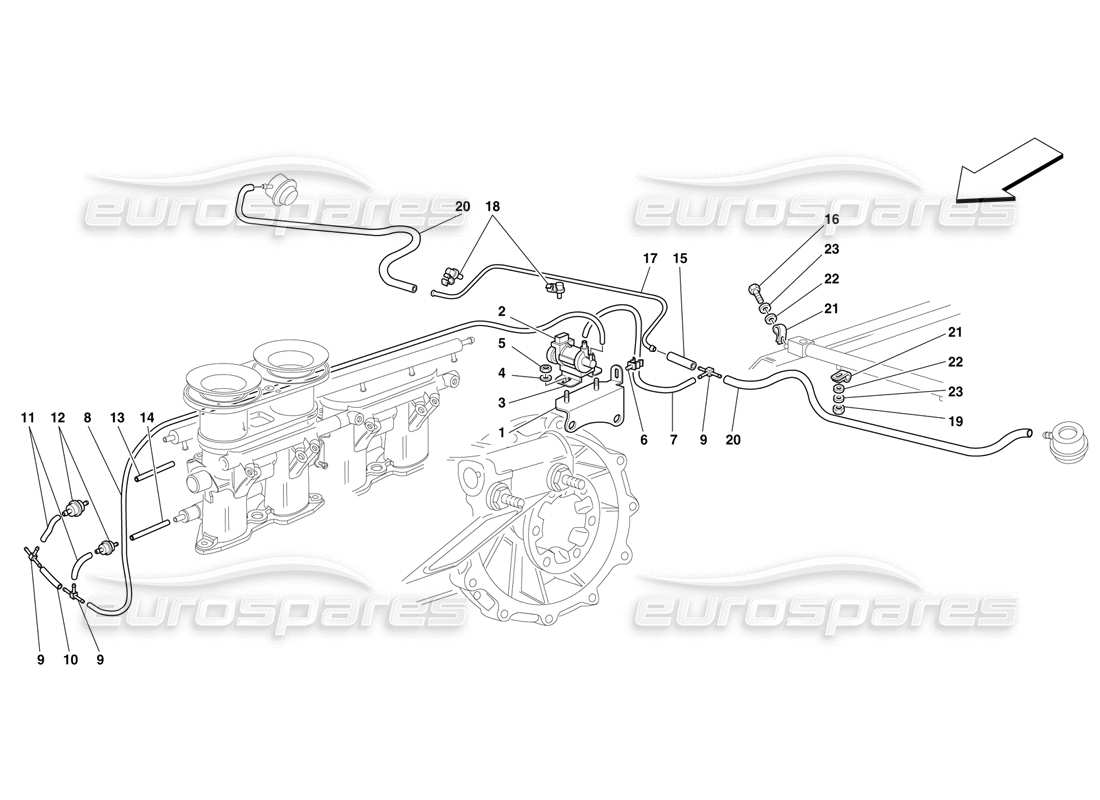 ferrari f50 dispositif de vanne d'arrêt schéma des pièces