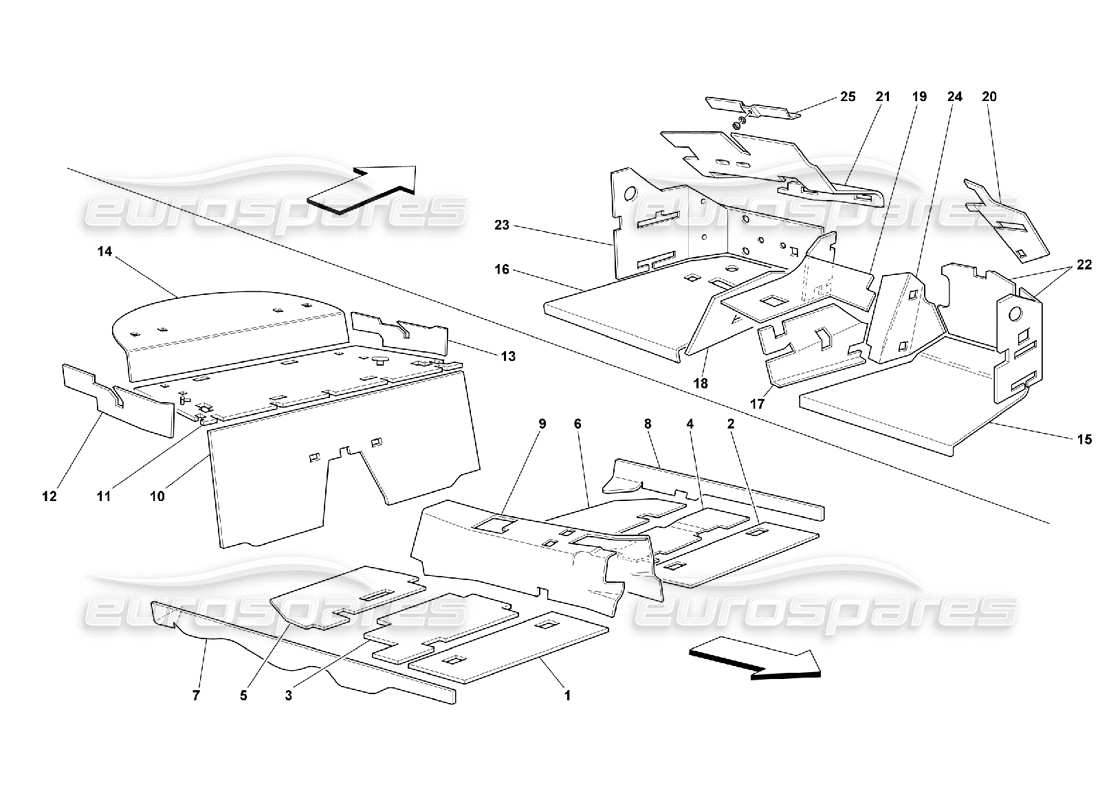 ferrari 550 maranello isolations de compartiment passeggers - valable pour le diagramme de pièce gd