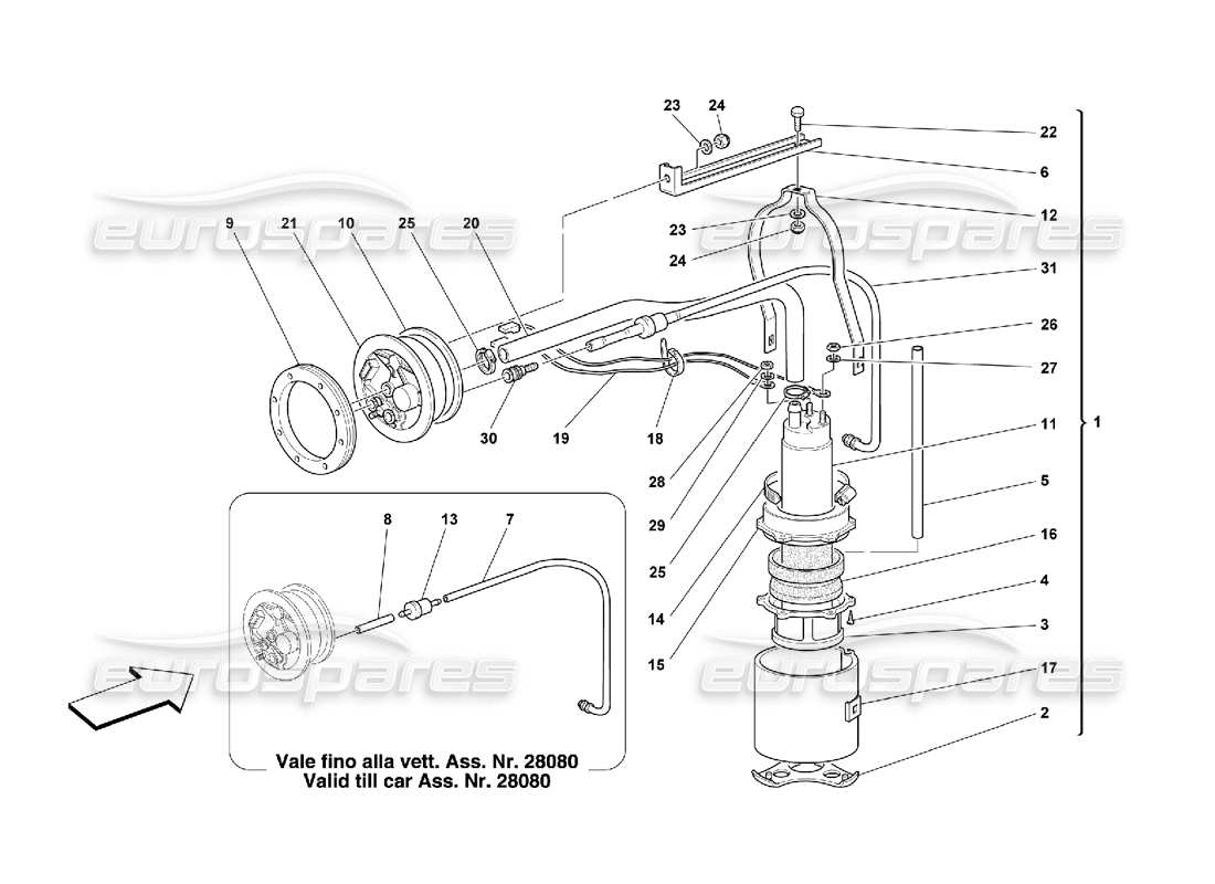 ferrari 550 maranello schéma des pièces de la pompe à carburant