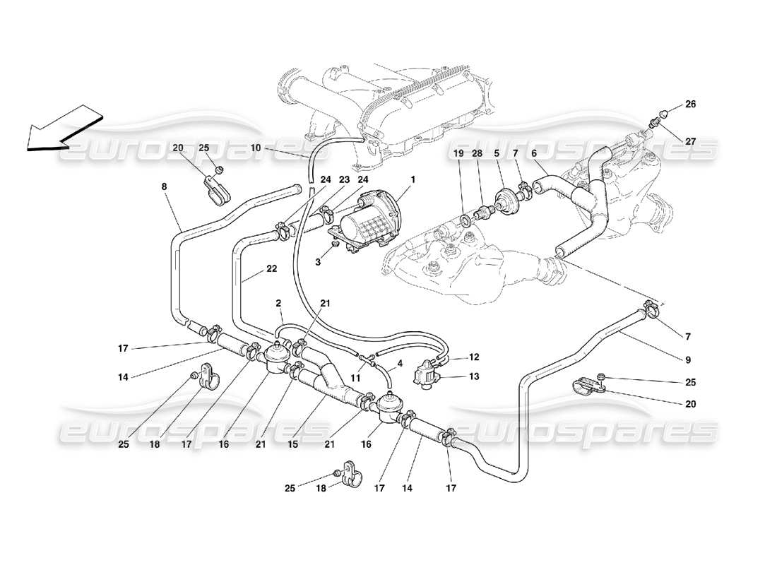 ferrari 456 m gt/m gta pompe à air secondaire schéma des pièces