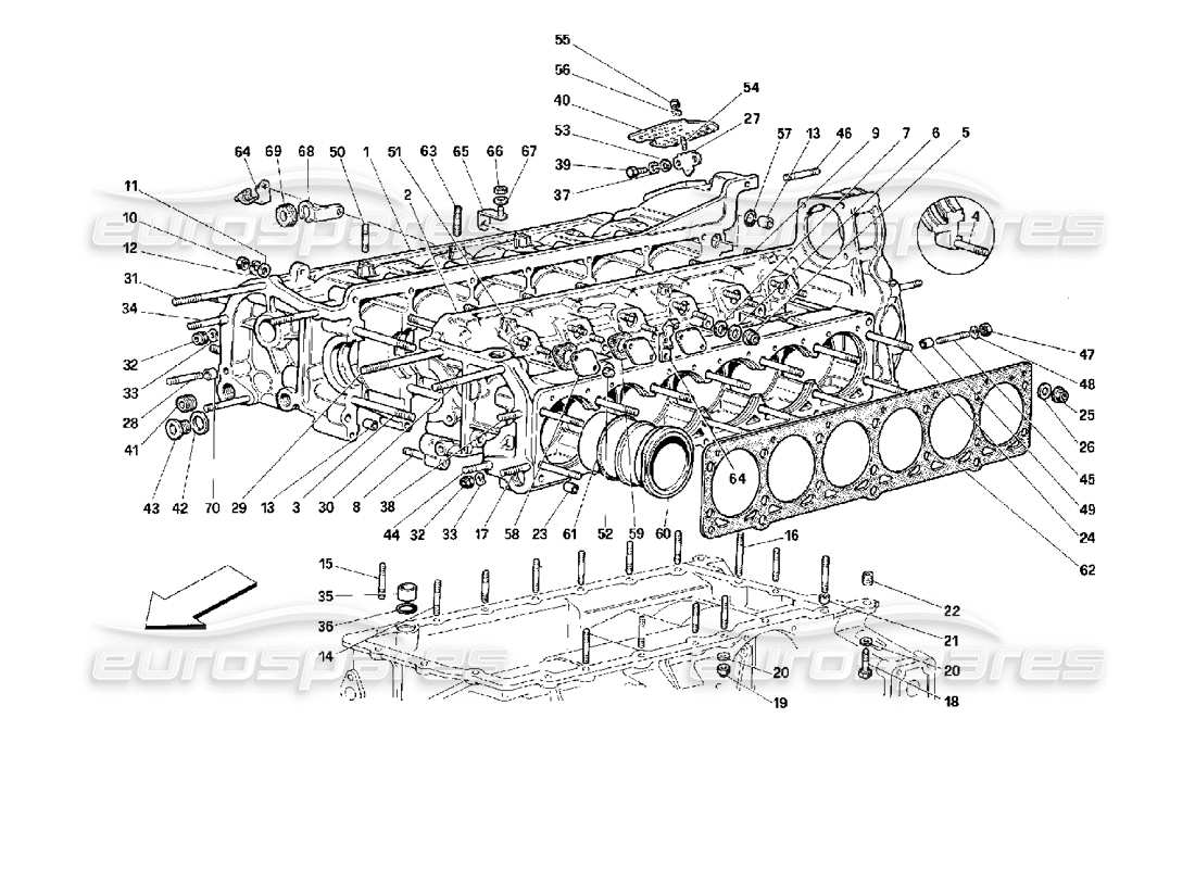 ferrari 512 m carter moteur schéma des pièces