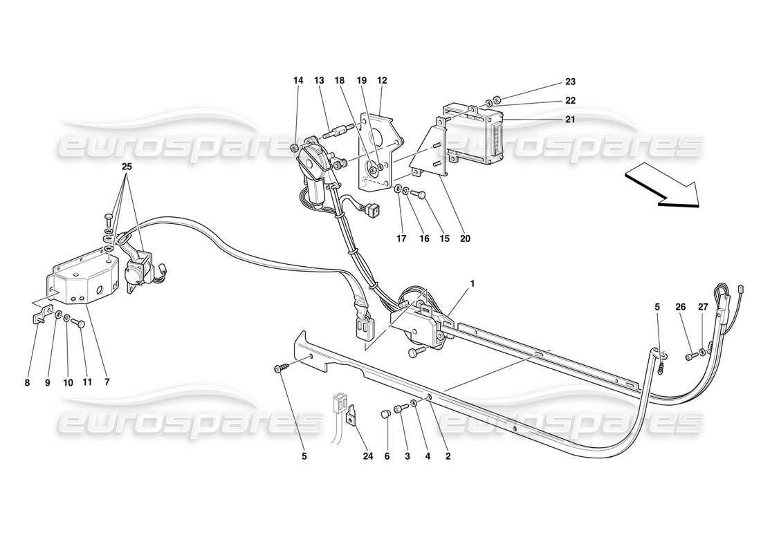 ferrari f50 système de ceintures de sécurité passives -valable pour les états-unis- schéma des pièces