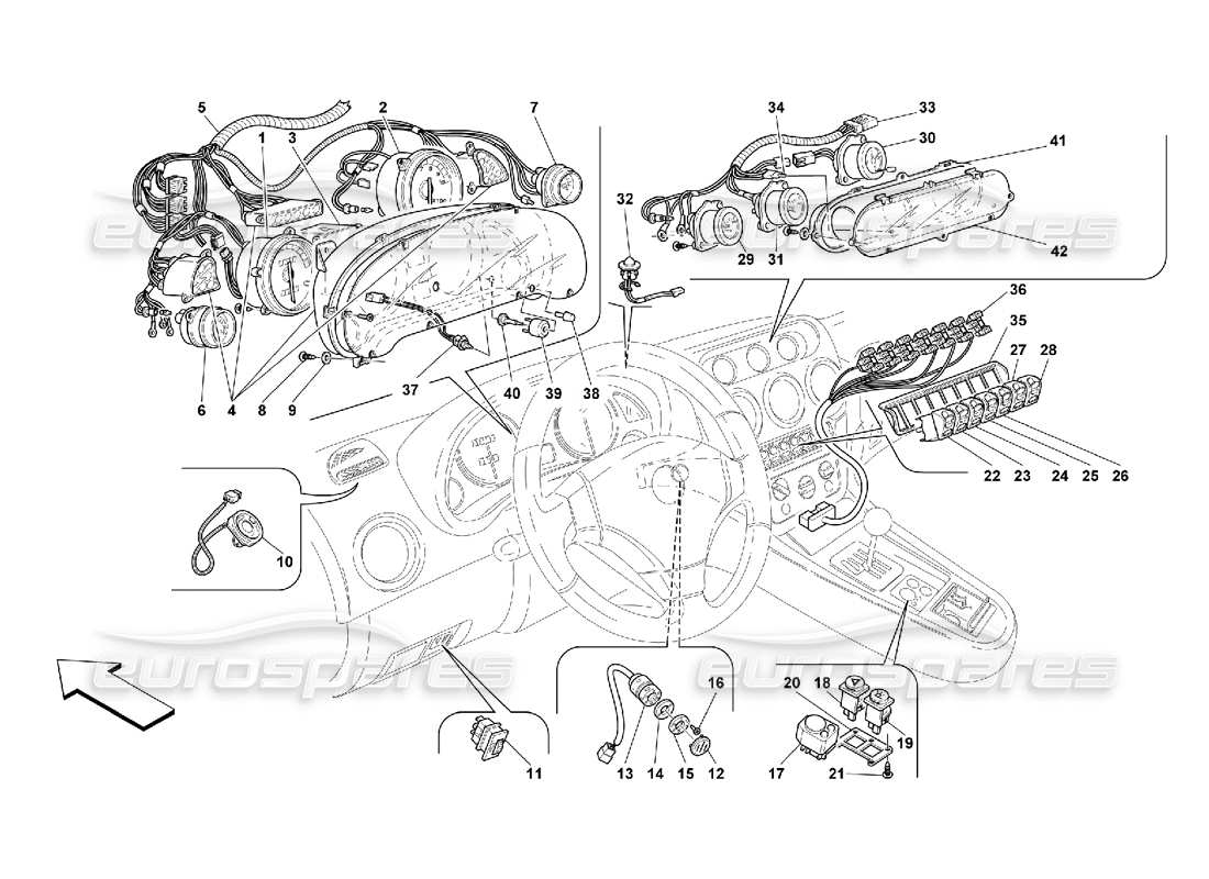 ferrari 550 maranello schéma des pièces des instruments